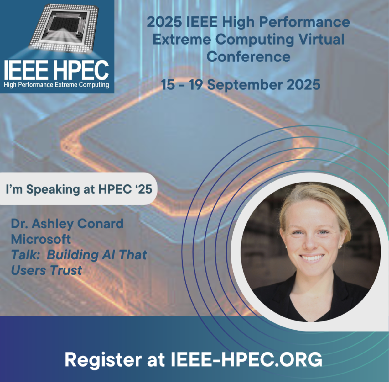 Ashley Mae Conard speaking at IEEE Supercomputing, 2025